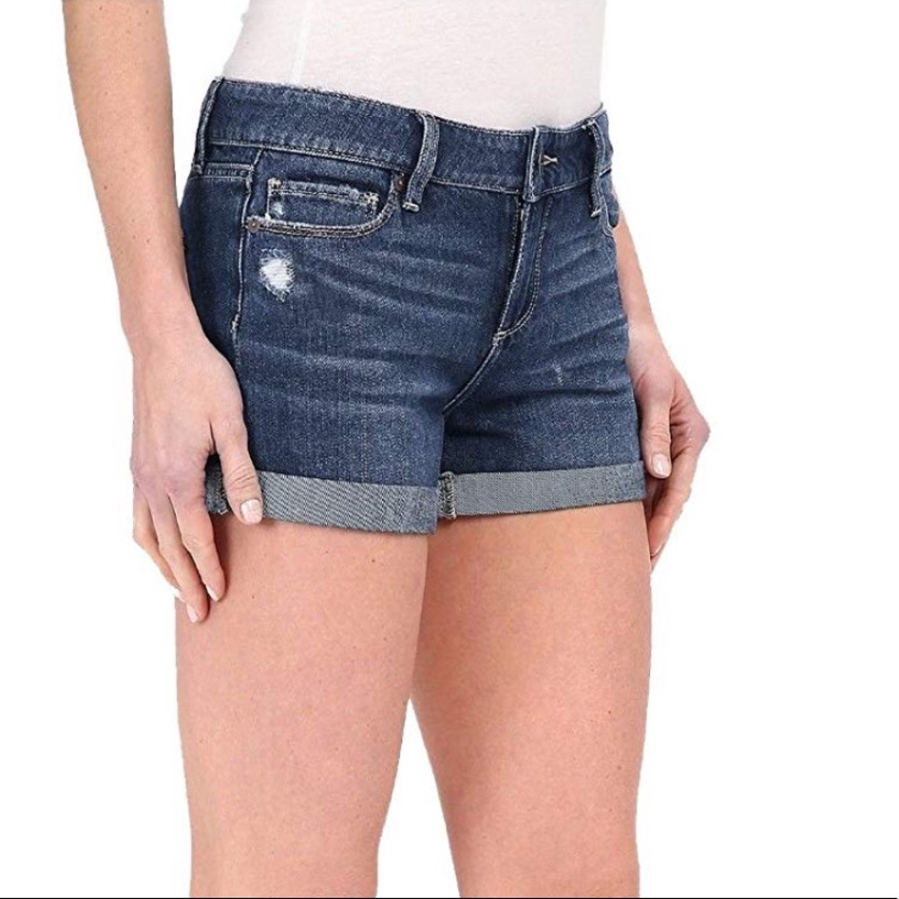 PAIGE Distressed Cuffed Denim Shorts